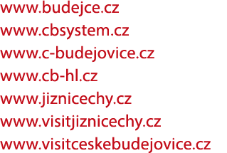 www.budejce.cz www.cbsystem.cz www.c budejovice.cz www.cb hl.cz www.jiznicechy.cz www.visitjiznicechy.cz www.visitces...